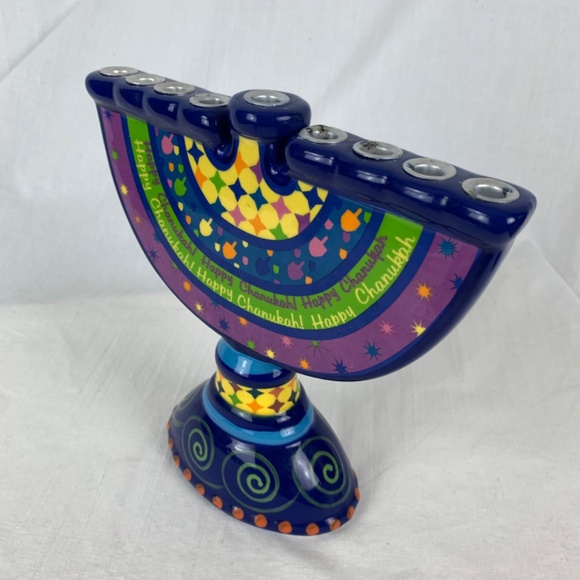Colorful Ceramic Menorah Hanakah Jacob Rosenthal Judaica Collection F Timinsky - Picture 3 of 10